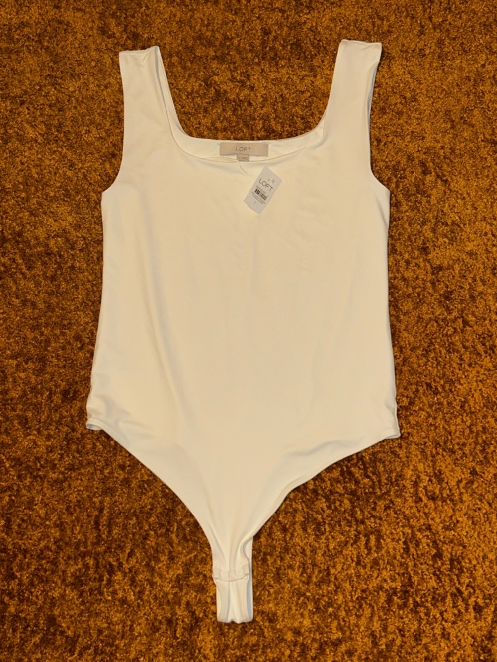 LOFT White Scoop Neck Bodysuit
